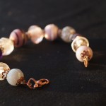 Braccialetto lampwork viola rosa bronzo 3