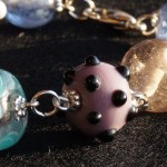 braccialetto lampwork rosa violetto 1