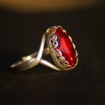 Anello swarovski ovale rosso 4