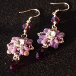 Orecchini pendenti argento swarovski viola 1