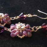Orecchini pendenti argento swarovski viola 2