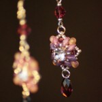 Orecchini pendenti argento swarovski viola 3