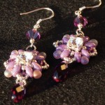 Orecchini pendenti argento swarovski viola 4