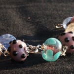 braccialetto lampwork rosa violetto 2
