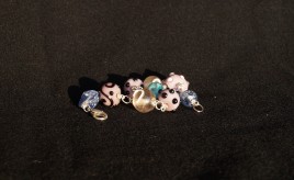 braccialetto lampwork rosa violetto 4