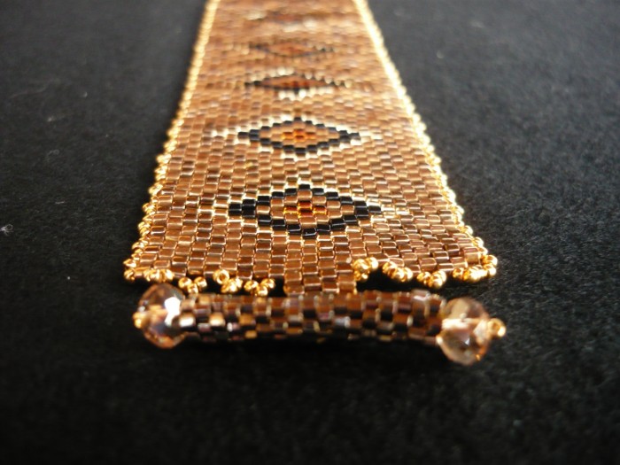 Braccialetto peyote bronzo e oro 2