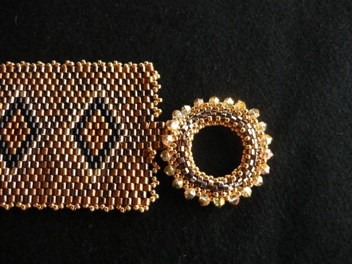 Braccialetto peyote bronzo e oro 3