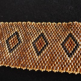 Braccialetto peyote bronzo e oro 5
