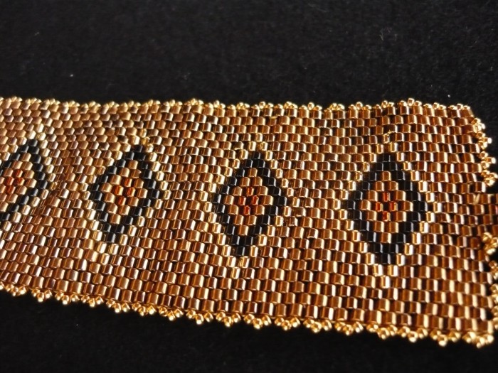 Braccialetto peyote bronzo e oro 5