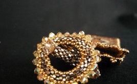 Braccialetto peyote bronzo e oro 8