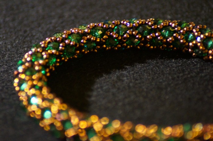 Braccialetto_swarovski_verde_bronzo_1