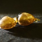 Orecchini cuore marrone oro 1